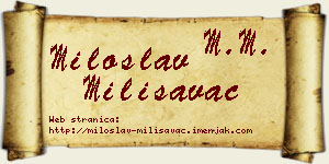 Miloslav Milisavac vizit kartica